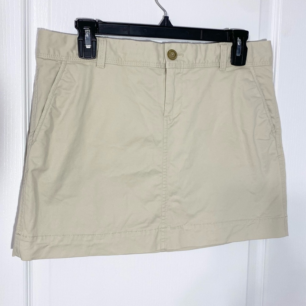 Y2K Old Navy Perfect Mini Skirt Stretch Cotton Khaki Size 6